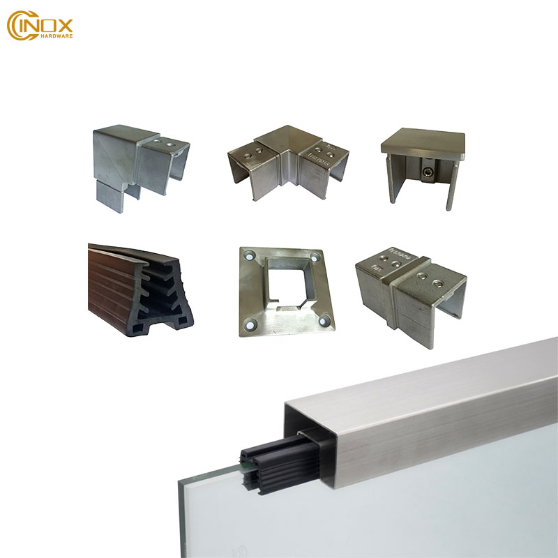 40x60x24x24mm Stainless Steel Rectangular slotted tube fittings