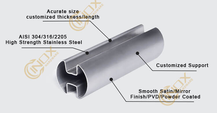 Stainless Steel round slot tube